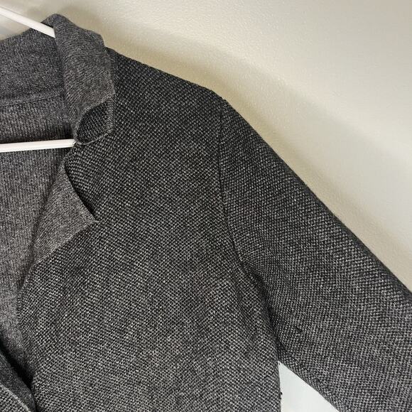Benedetta B Italy Merino Wool Cashmere Gray Black Button Up Blazer Womens Sz L - Picture 6 of 12